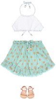 Thumbnail for your product : Zimmermann Kids Kirra polka-dot cotton skirt