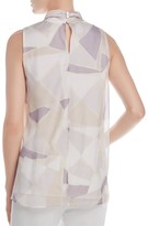 Thumbnail for your product : Lafayette 148 New York Maren Mock Neck Geo Silk Blouse