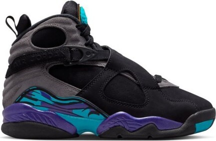 "Kids' Air Jordan 8 Retro ""Aqua"" Sneakers Big 4.5 Regular Black/Multi/Color/Multi/Color"