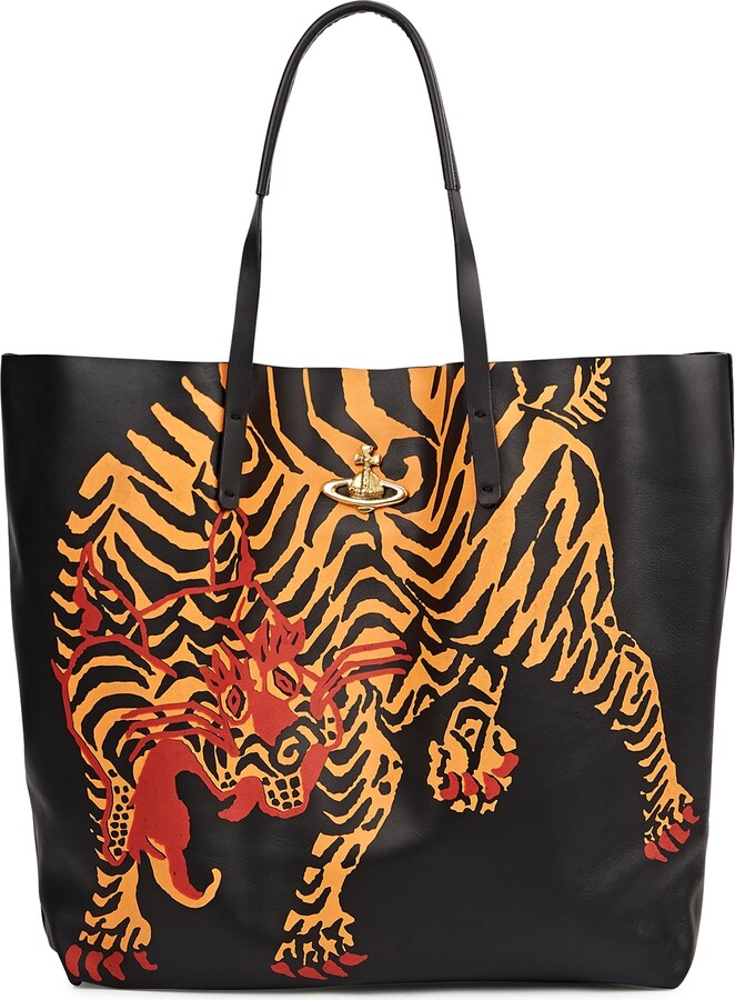 Vivienne Westwood Studio Tiger-print Leather Tote - ShopStyle