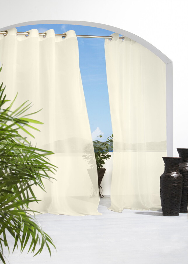 Loft Living Essen Indoor/Outdoor Grommet Curtain Voile 54" x 96" in Ivory