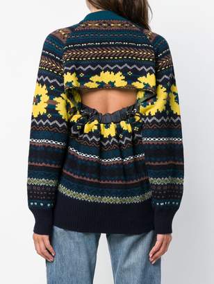 Sacai geometric embroidered sweater