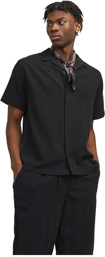 HUK Men's Diamond Back Solid Short Sleeve Button Down Shirt