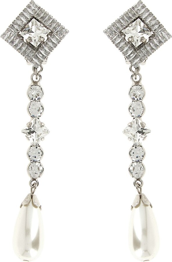 Alessandra Rich Embellished Clip On Earrings