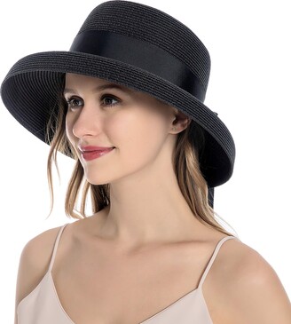 Muryobao Women's Sun Hat Wide Brim Foldable Straw Hats Summer Travel Beach  Cap