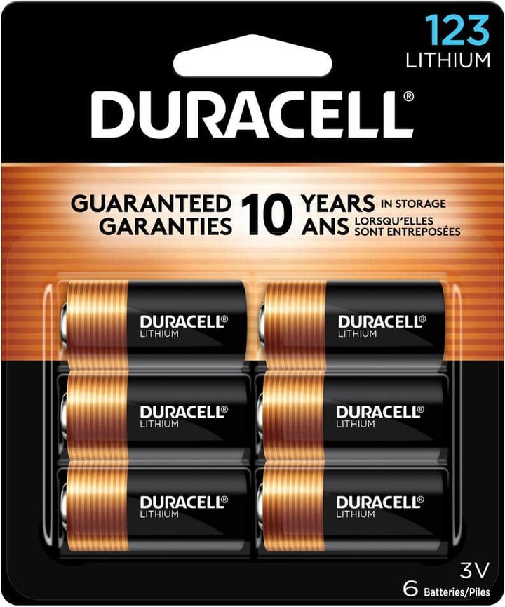 Duracell CR123 3-Volt High Power Lithium Battery for Flashlights, Security Devices, and Home Safety and Automation (6-Pack)