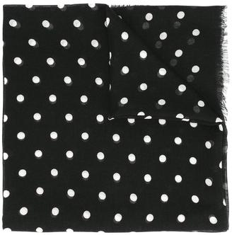 Saint Laurent polka dot print scarf - women - Silk/Cashmere - One Size