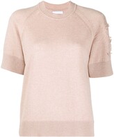 Thumbnail for your product : Barrie Short-Sleeved Cashmere Top