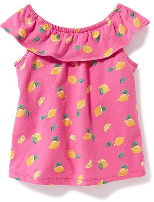 Old Navy Printed Ruffle-Trim Top for Toddler