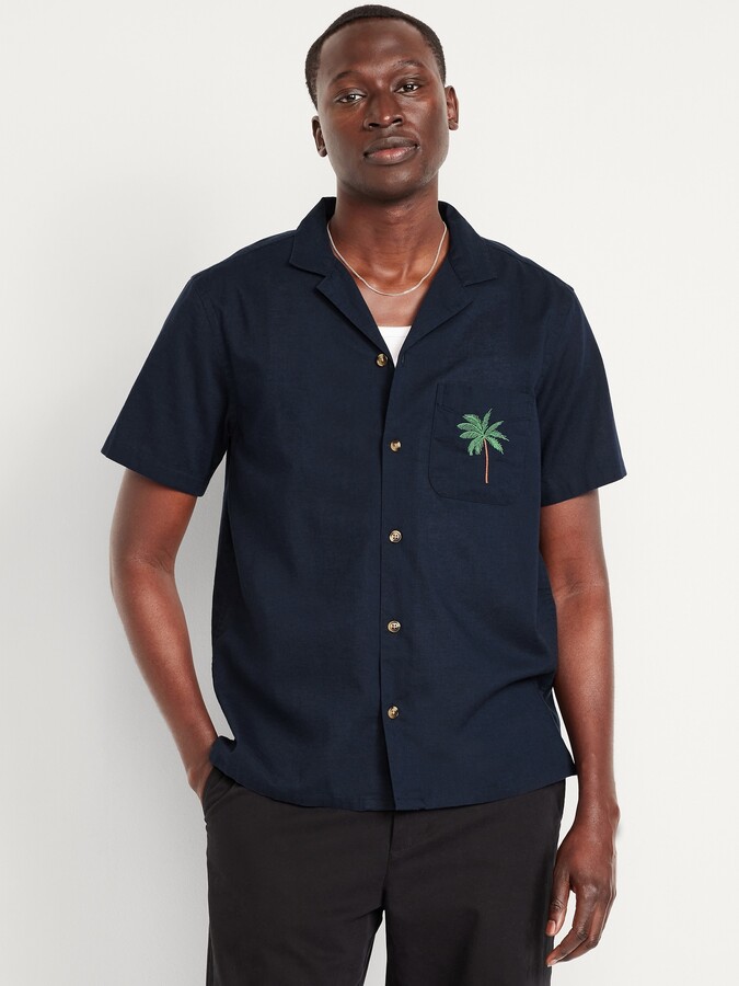 Old Navy Short-Sleeve Embroidered Camp Shirt