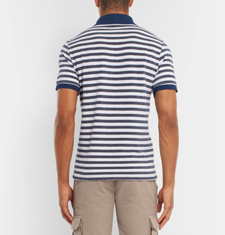 Etro Slim-Fit Striped Cotton-Blend Terry Polo Shirt
