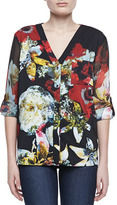 Thumbnail for your product : Alice + Olivia Colby Printed Blouse, Blossom Montage
