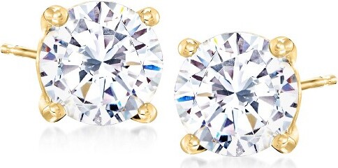 Ross-Simons Ross-Simons4.00ct.t.w.CZStudEarringsin18ktYellowGold