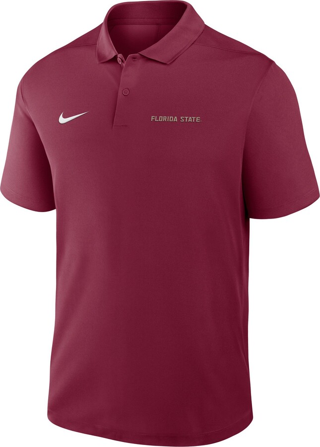 Nike Men's Florida State Seminoles Maroon Dri-FIT Victory Wordmark Polo, Small, Red