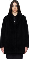 Thumbnail for your product : Yves Salomon Meteo Black Notched Lapel Coat