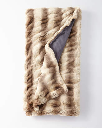 Fabulous Furs Faux-Fur Throw Blanket in Truffle Chinchilla