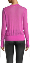 Thumbnail for your product : Helmut Lang Tie-Cuff Sheer Cashmere V-Neck Sweater