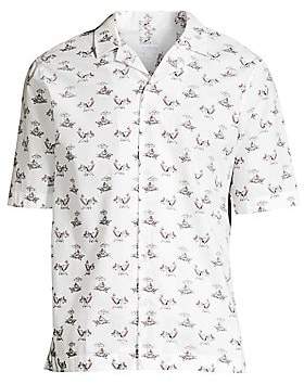 Sunspel Men's Short-Sleeve Casual Button-Down Shirt