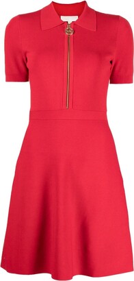 Michael Kors Knitted Half-Zip Mini Dress