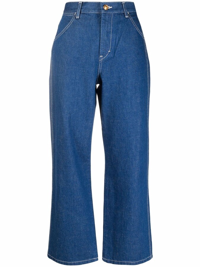 Tory Burch High-Rise Cropped Jeans - ShopStyle