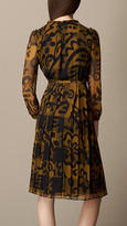 Thumbnail for your product : Burberry Floral Print Check Silk Dress