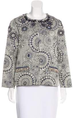Lela Rose Embroidered Jacquard Jacket