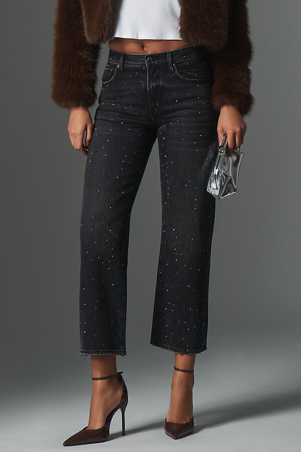 Pistola Denim Lexi Embellished Mid-Rise Bowed Straight-Leg Jeans