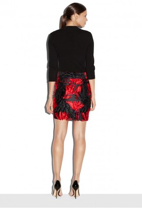 Milly Exclusive Couture Floral Fil Coupe Modern Mini Skirt