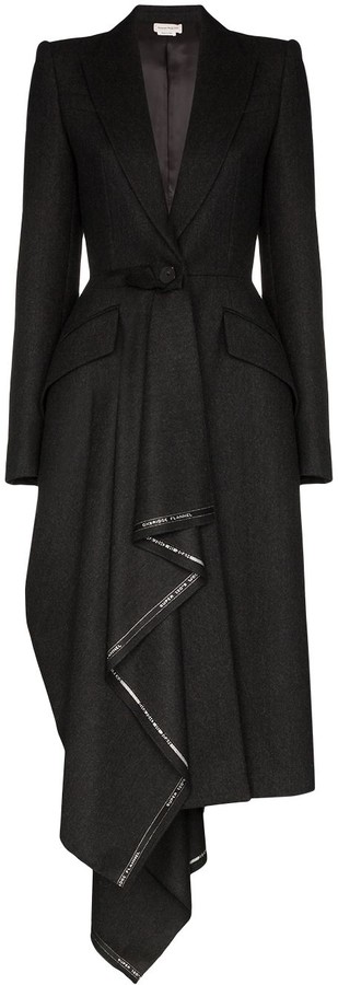 draped wool coat