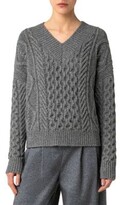 V-Neck Cable-Knit Sweater 