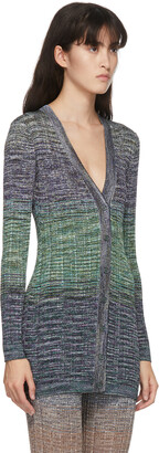 Missoni Green & Purple Knit Colorblock Cardigan