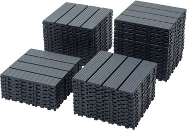 Elegance Plexi Home Plastic Interlocking Deck Tiles for Outdoor and Indoor Use, Ideal for Patio, Balcony, Poolside and More with Easy Installation