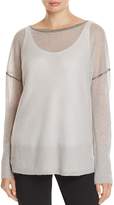 Thumbnail for your product : Lafayette 148 New York Metallic Seam Drop Shoulder Sweater