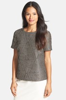 Thumbnail for your product : Lafayette 148 New York 'Reanne' Optic Diamond Jacquard Top