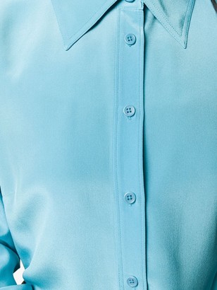 Diane von Furstenberg Long Sleeve Button Down Silk Shirt