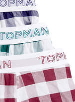 Thumbnail for your product : Topman Gingham 3 Pack Underwear