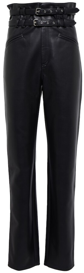 Philosophy di Lorenzo Serafini Faux-leather high-rise straight pants