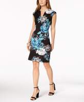 Thumbnail for your product : Connected Petite Split-Neck Printed Dress