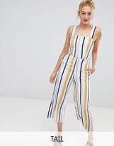 Thumbnail for your product : New Look Tall stripe jumpsuit in white pattern