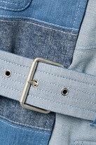 Thumbnail for your product : Stella McCartney + Net Sustain Belted Patchwork Organic Denim Jacket - Blue
