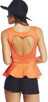 Thumbnail for your product : Wet Seal Heart Cutout Peplum Top