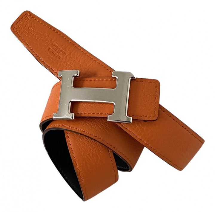 Hermes H Orange Leather Belts
