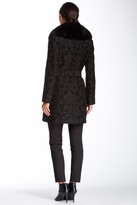 Thumbnail for your product : Sofia Cashmere Genuine Dyed Fox Fur Collar Jacquard Wool Blend Wrap