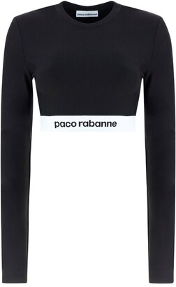 paco rabanne logo crop top