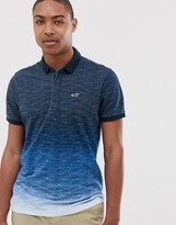 Icon Logo Washed Out Polo In Navy Marl Dip Dye