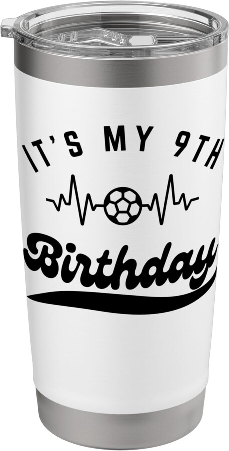 It's My 9th Birthday Soccer Player Football Boys It's My 9th Birthday Soccer Player 9th Birthday Player Stainless Steel Insulated Tumbler