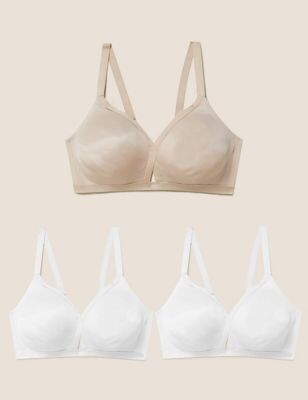 M&S Collection 3pk Crossover Non Wired Full Cup Bras A-E - ShopStyle