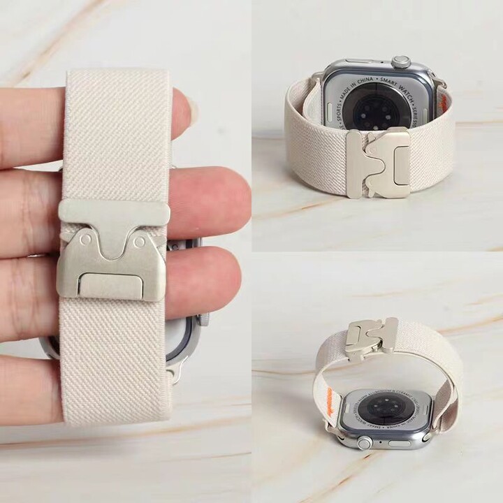 None Nylon Elastic Loop Parachute Strap For Apple Watch Band for Woman Man,Sport Smart Watch Band for Apple Watch Ultra Series10 9 8