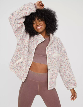 aerie OFFLINE By Sherpa Speckled Jacket