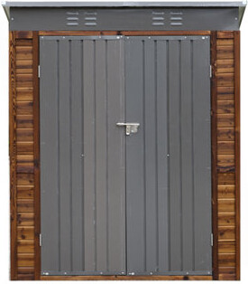 YUETAODIANZI 3*5FT Iron-Wood Combination Tool Shed – A Perfect Blend Of Nature And Functionality